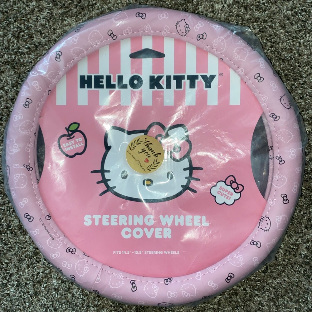Hello Kitty Steering Wheel Cover - Pink - Brand New in Packaging! Never used!